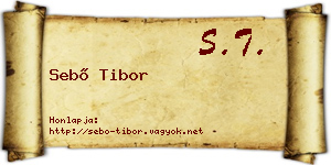 Sebő Tibor névjegykártya